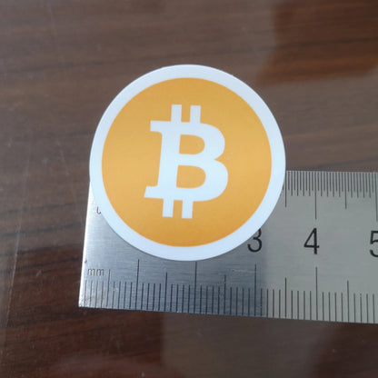 100pcs 3.5cm Diameter BITCOIN LOGO Sticker Self-adhesive White