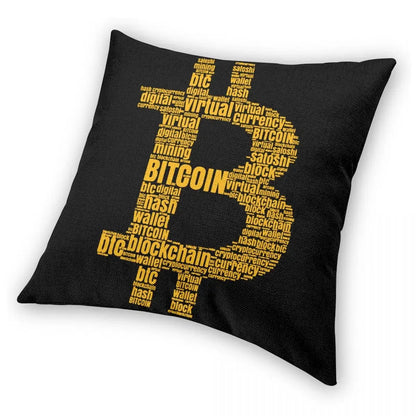 Bitcoin Logo  Pillowcase Soft Fabric Cushion