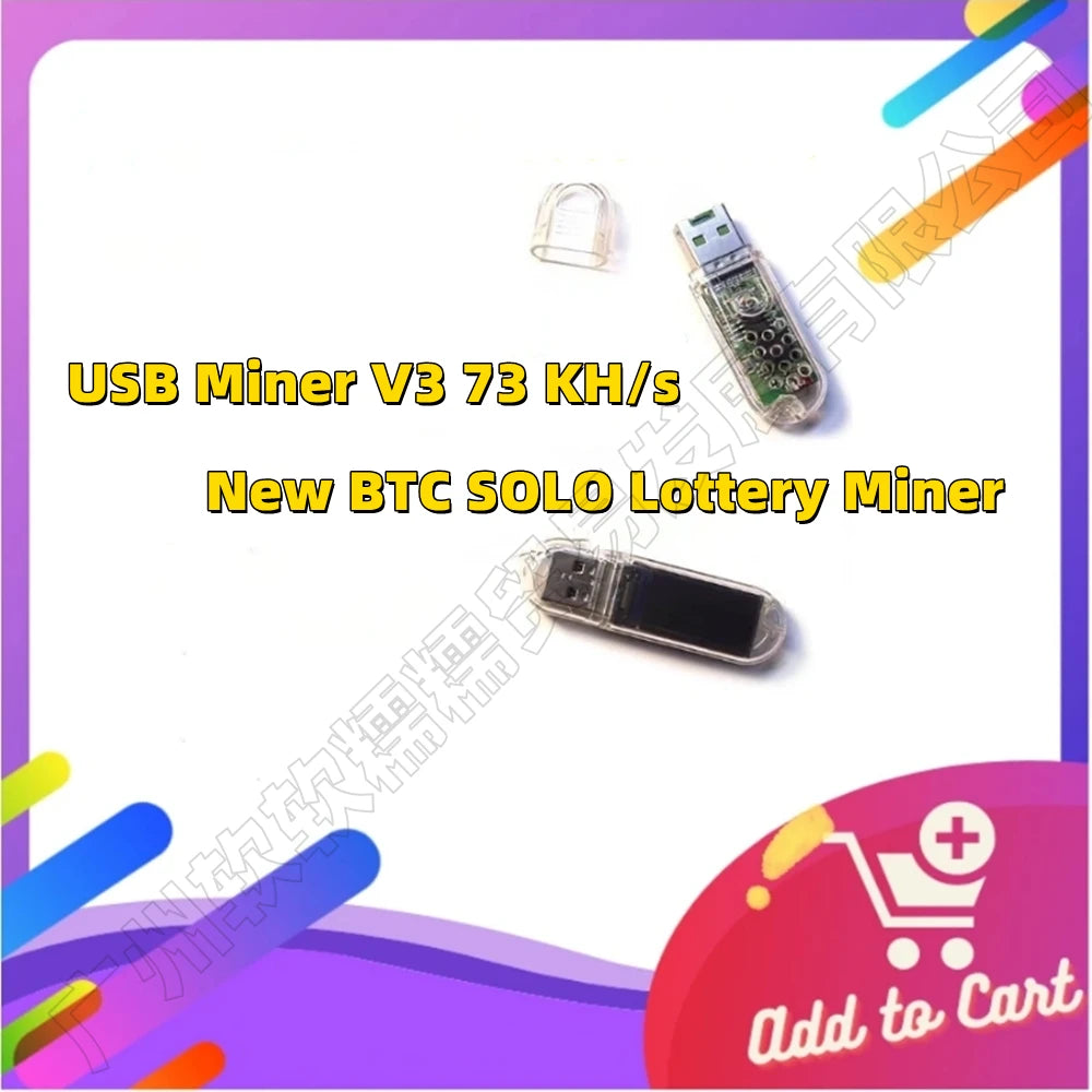 In Stock New BTC Solo Lottery Lucky USB Miner V3 73K 1W Bitcoin Solo Mine Have a Chance To Get 6.51 BTC