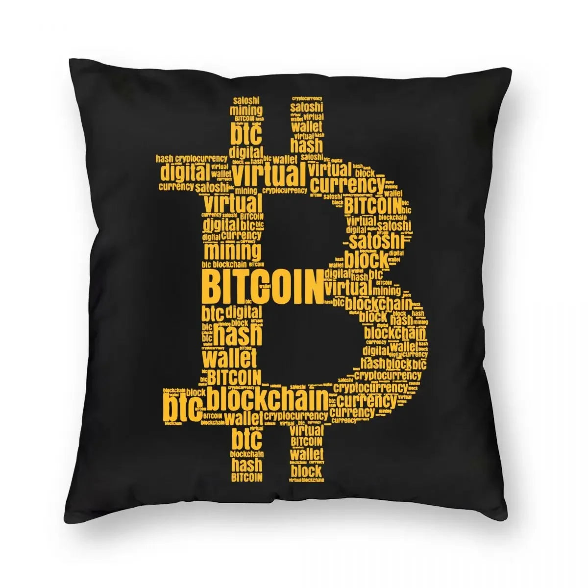 Bitcoin Logo  Pillowcase Soft Fabric Cushion