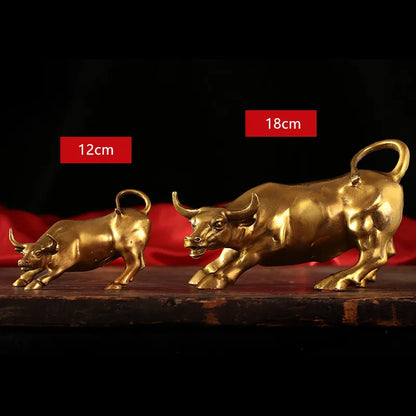 Pure metal golden Bull Wall Street Bull Market TORO ornament Just! Exquisite Crafts Business Gift!