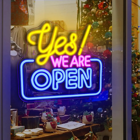 YES Open Neon Signs Bright Led Light Advertisement Display