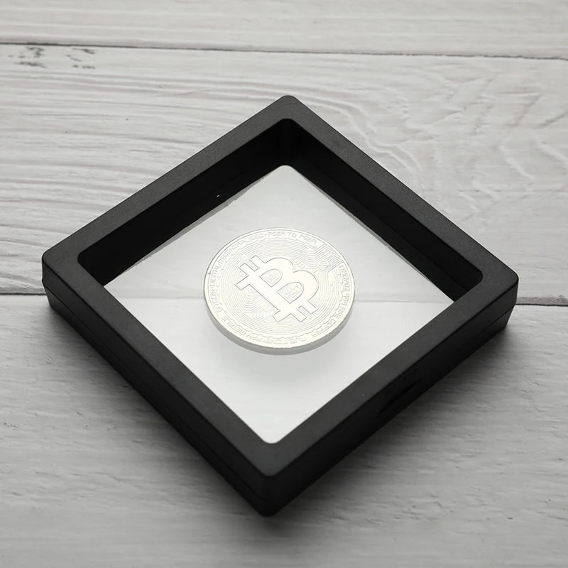 Bitcoin Bit Coin Litecoin Ripple Metal Commemoration Coin with Showing Stand