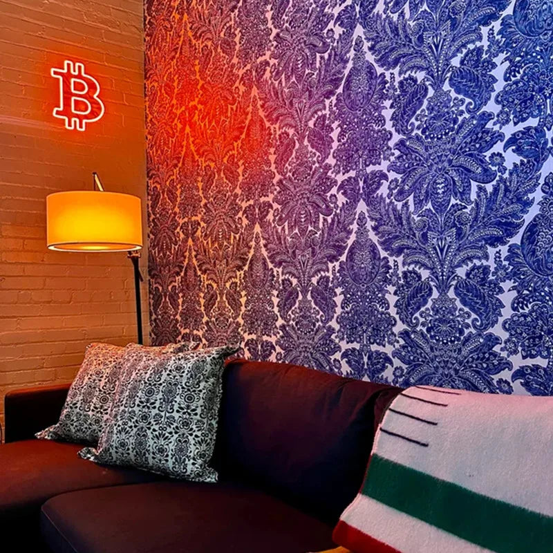 NEON-Bitcoin Art , Bitcoin Neon Sign, Trading Wall Deco