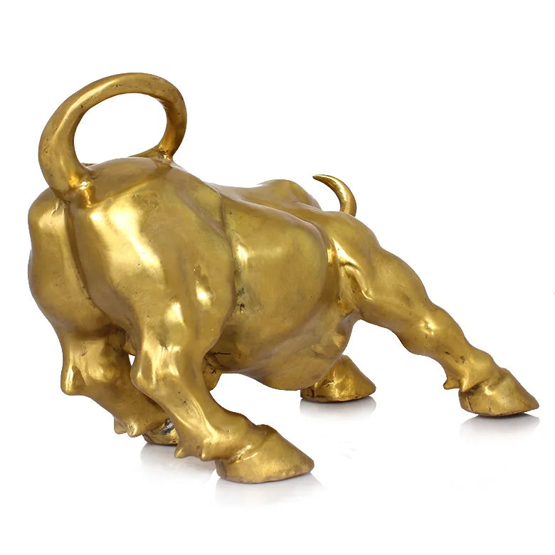 Pure metal golden Bull Wall Street Bull Market TORO ornament Just! Exquisite Crafts Business Gift!