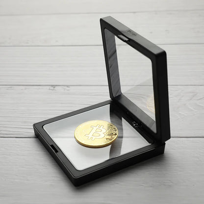 Bitcoin Bit Coin Litecoin Ripple Metal Commemoration Coin with Showing Stand