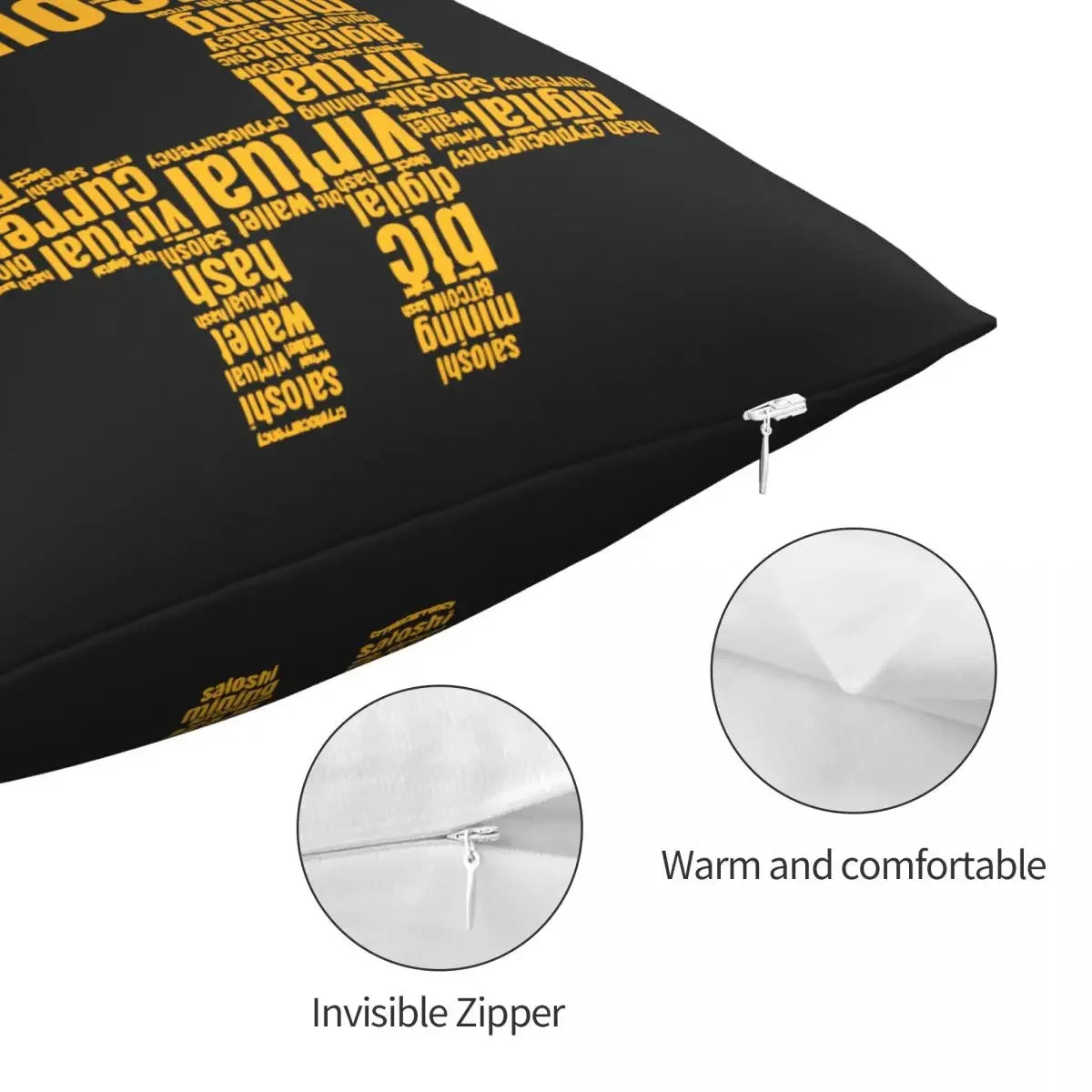 Bitcoin Logo  Pillowcase Soft Fabric Cushion