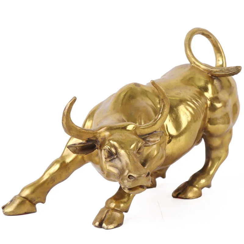 Pure metal golden Bull Wall Street Bull Market TORO ornament Just! Exquisite Crafts Business Gift!