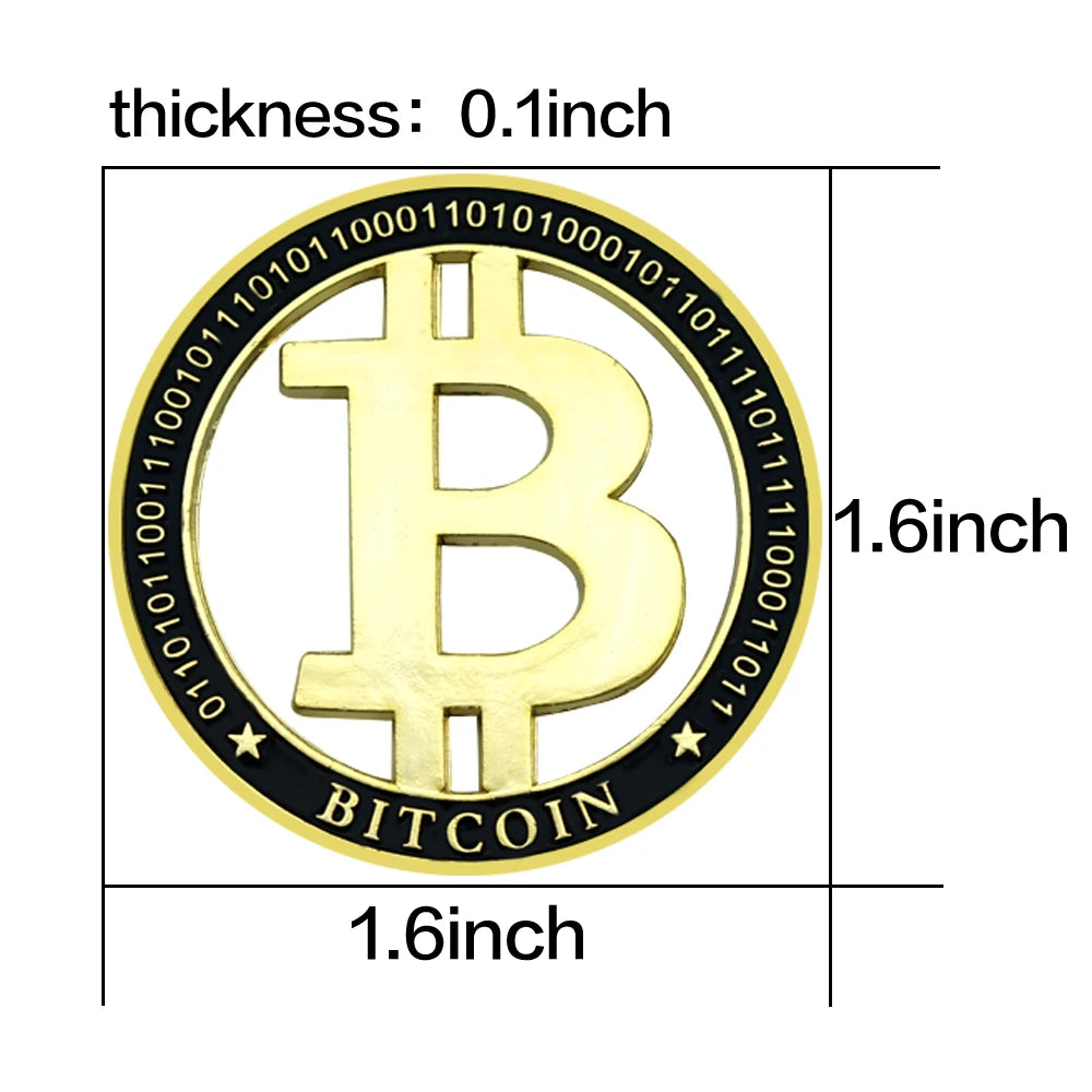 Bitcoin Gold Plated Metal  Lucky Coin !