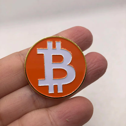 Bitcoin BTC Brooch Fashion Coin