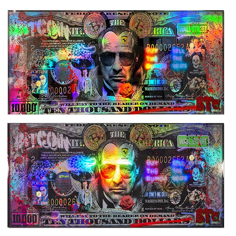 TRADER BUZZ . ..BOSS The Wolf of Wall Street Bitcoin Posters Prints Colorful Wall Art