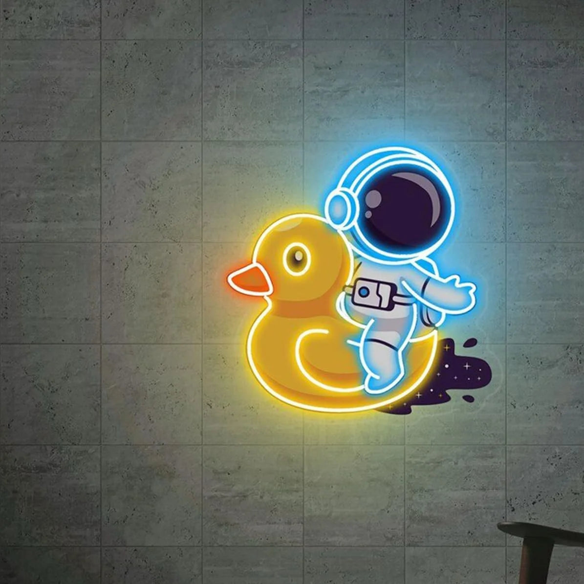 Astronaut Neon Riding Duck Neon Signs LED