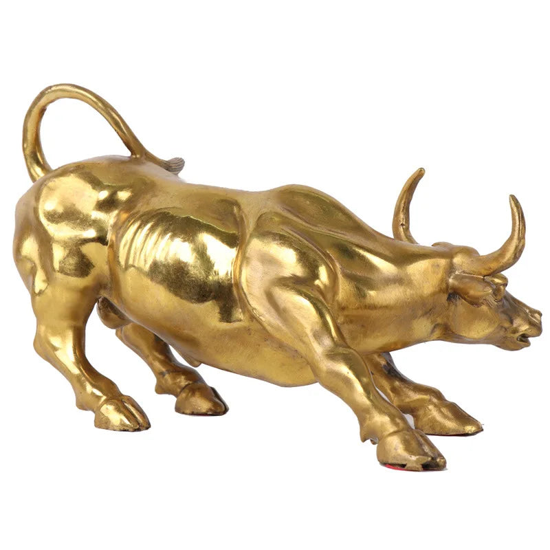 Pure metal golden Bull Wall Street Bull Market TORO ornament Just! Exquisite Crafts Business Gift!