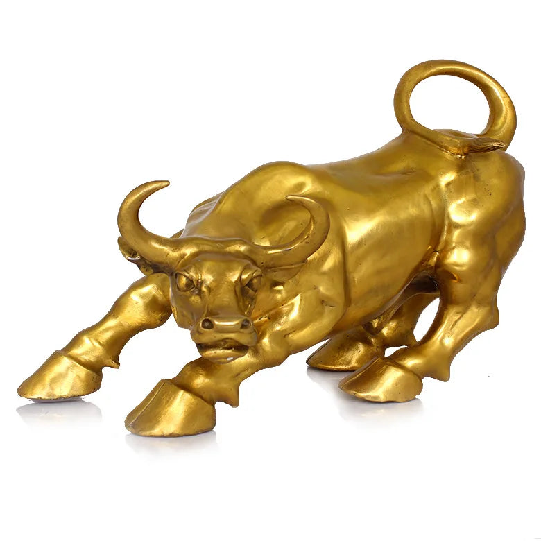 Pure metal golden Bull Wall Street Bull Market TORO ornament Just! Exquisite Crafts Business Gift!