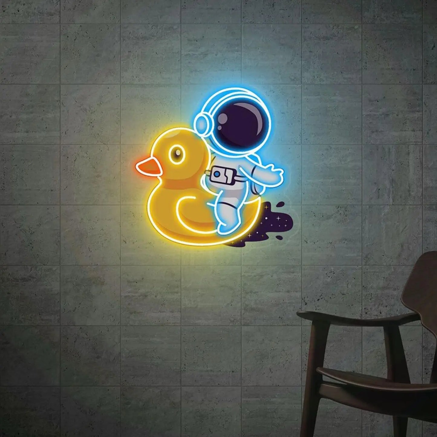 Astronaut Neon Riding Duck Neon Signs LED