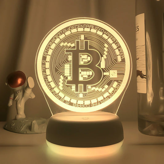 Led Bitcoin Night Light 3D Lamp!