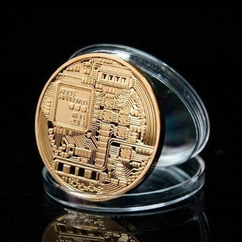 COIN BTC Gold Lamitated Plated