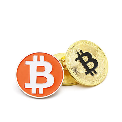 Bitcoin BTC Brooch Fashion Coin