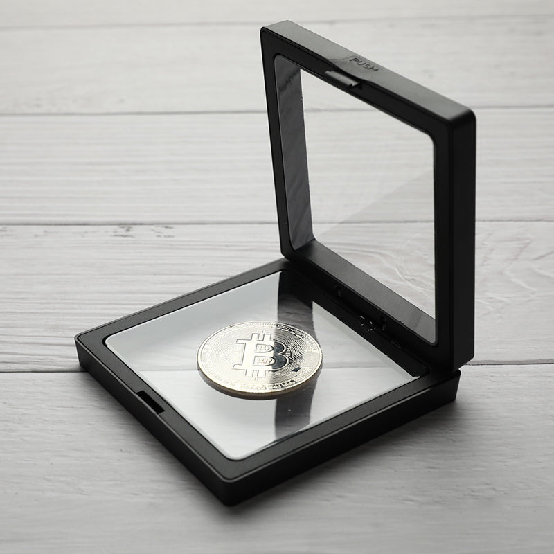 Bitcoin Bit Coin Litecoin Ripple Metal Commemoration Coin with Showing Stand