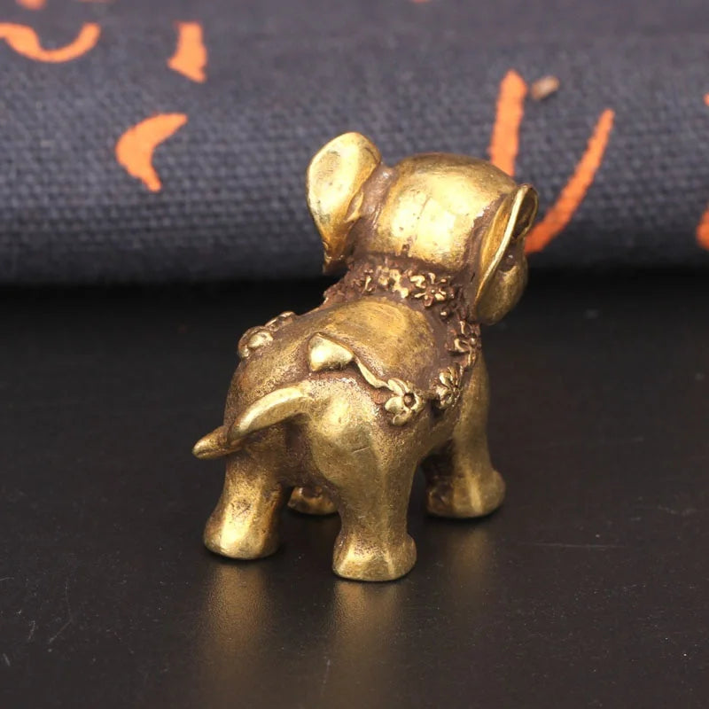 Antique Bronze Minature Elephant Ornament