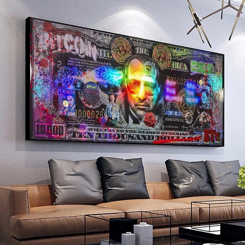 TRADER BUZZ . ..BOSS The Wolf of Wall Street Bitcoin Posters Prints Colorful Wall Art