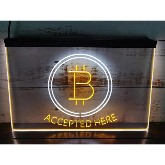 LED Neon Sign Wall Art Bitcoin 2 Color Display